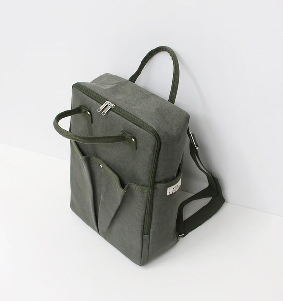 square canvas backpack