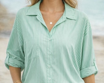 Hemdenschnittmuster für Damen, Hemdenschnittmuster mit Knöpfen, Schnittmuster für Damen, Blusenschnittmuster, Hemdenschnittmuster, Oberteilschnittmuster XS-XXXL.
