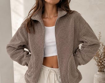 Jackenschnittmuster für Damen, Damen-Nähschnittmuster, Jackenschnittmuster mit Futter, Jacke mit Reißverschluss, Nähanfängerschnittmuster, Schnittmuster für Jackenmantel