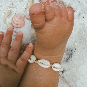 Baby Cowrie Shell Anklet | Adjustable Beach Jewelry for Kids