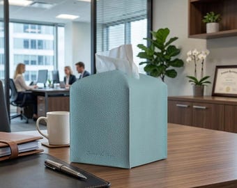 Modern PU Leather Tissue Box Cover | Square Tissue Holder for Home Office |