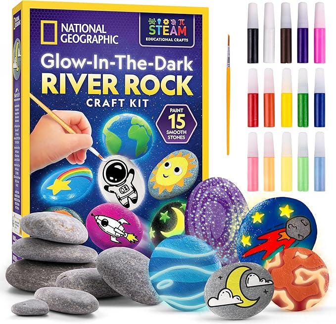 22 Glow in the Dark Crafts for Kids 10 National Geographic Glow-In-The-Dark River Rock Craft Kit, Paint 15…