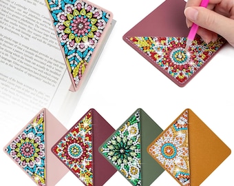 WIVICO Diamond Painting Bookmarks Set of 4 | DIY Mandala Diamond Art Kit for Adults