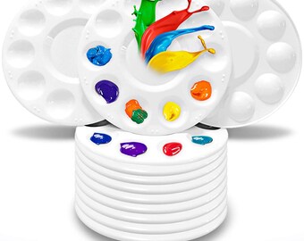 Hulameda Paint Tray Palettes 12pcs Plastic Paint Pallets for Kids School Art Class