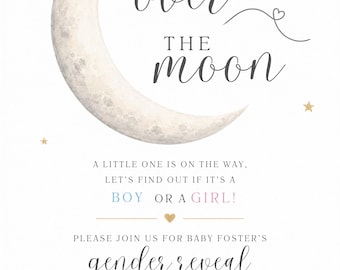Invitación para revelar el sexo del bebé (niño o niña) para baby shower (descarga digital)