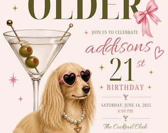 Paquete de cumpleaños para mayores de 21 años de Tini Bit / Plantilla de invitación de cumpleaños / Decoración para fiesta de cumpleaños Martini / Conjunto de invitaciones de cumpleaños editables