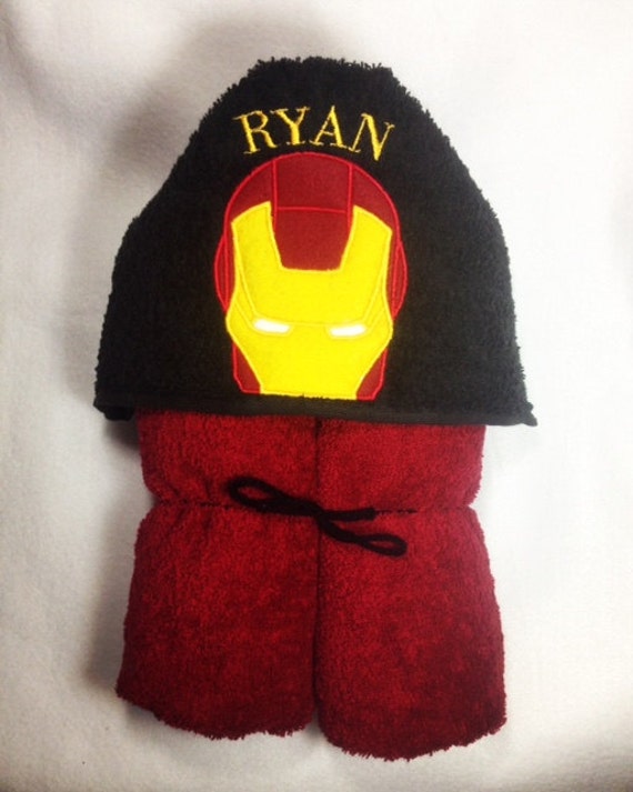 iron man hooded towel