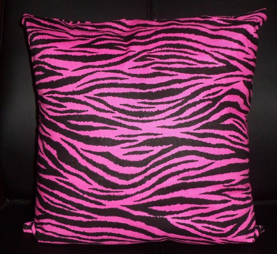 Items similar to Pink/Black Zebra Print Pillow Cover on Etsy
