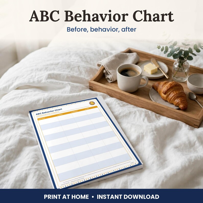 Guide de soutien comportemental, Tableau de comportement ABC, Plan de comportement, Comportement positif, Éducation spécialisée, Document PDF imprimable pour enseignants image 4
