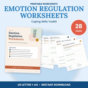 Arbeitsblätter zur Emotionsregulation, Bewältigungsstrategien, DBT-Fertigkeiten zum Ausdrucken, Gefühlsrad, Stimmungstracker, Therapie-Arbeitsblätter (PDF)