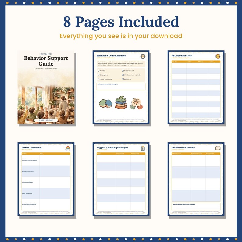 Guide de soutien comportemental, Tableau de comportement ABC, Plan de comportement, Comportement positif, Éducation spécialisée, Document PDF imprimable pour enseignants image 7