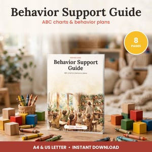 Behavior Support Guide, ABC Behavior Chart, Behavior Plan, Positive Behavior, Special Education, Teacher Printable PDF