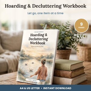 Quaderno di lavoro stampabile per l'accumulo compulsivo, Fogli di lavoro per il decluttering, TCC per l'accumulo compulsivo, Lasciar andare, Piano per il disordine, Terapia PDF