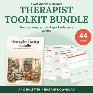 Therapist Toolkit Bundle, Session Plans and Progress Notes, Therapy Scripts, Quick Reference Guide, Counselor Resources PDF