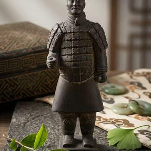 Terracotta Warrior Replica - Standing Soldier | Handmade Clay Sculpture | Chinese History Gift | Home & Office Decor | Pottery Collectible