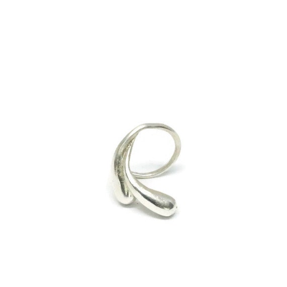 Small Silver Open Hoop Earrings Teardrop Hugger Earrings Artisan Handmade by Sheri Beryl Mismatch Earrings Silver and Gold Huggie Hoops