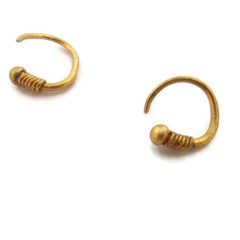 Single Mens Earring 14K Solid Gold Hoop Earring Huggie Etsy