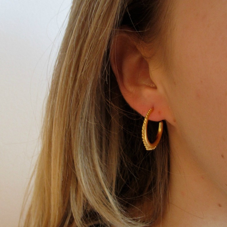 Medium Gold Tone Hoop Earrings main image 0