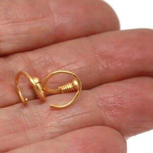 Gold Double Spiral Hoops Faux Piercing Huggie Earrings 18K Vermeil Artisan Handmade by Sheri Beryl image 4
