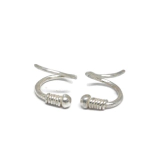 Single Piercing Double Spiral Hoops    Faux Piercing Huggie Earrings  Artisan Handmade  by Sheri Beryl
