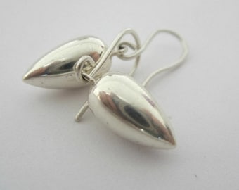 Silver Acorn Earrings Seed Pod Earring Drops Teardrop Botanical Jewelry , Artisan Handmade  by Sheri Beryl