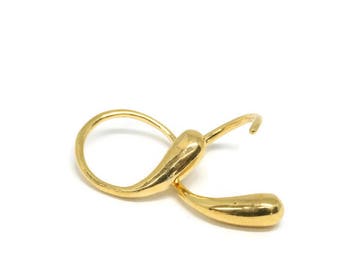 Gold Huggie Earrings, Teardrop Hug Hoops  Single  Small Gold Hoop, 18K Vermeil  Artisan Handmade  by Sheri Beryl