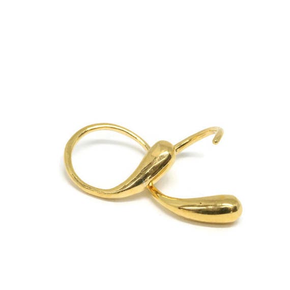 Small Silver Open Hoop Earrings Teardrop Hugger Earrings Artisan Handmade by Sheri Beryl Mismatch Earrings Silver and Gold Huggie Hoops