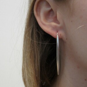 Long Stick Earrings, Sterling Silver Drop Earrings, Curved Sticks Artisan Handmade by Sheri Beryl image 2