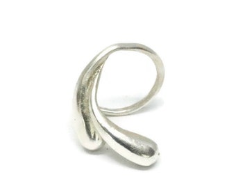 Small Silver  Huggie Hoop  Teardrop Hugger Earring Single, One Earring  Artisan Handmade  by Sheri Beryl