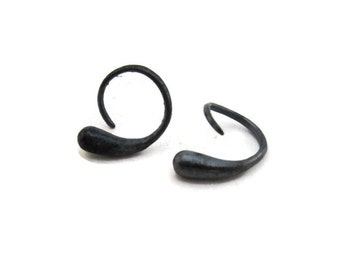 Small Black Hoops, Man Earring, Huggie Earrings for Guys , Mens Earrings  Oxidized Silver Hoop, Artisan Handmade  by Sheri Beryl