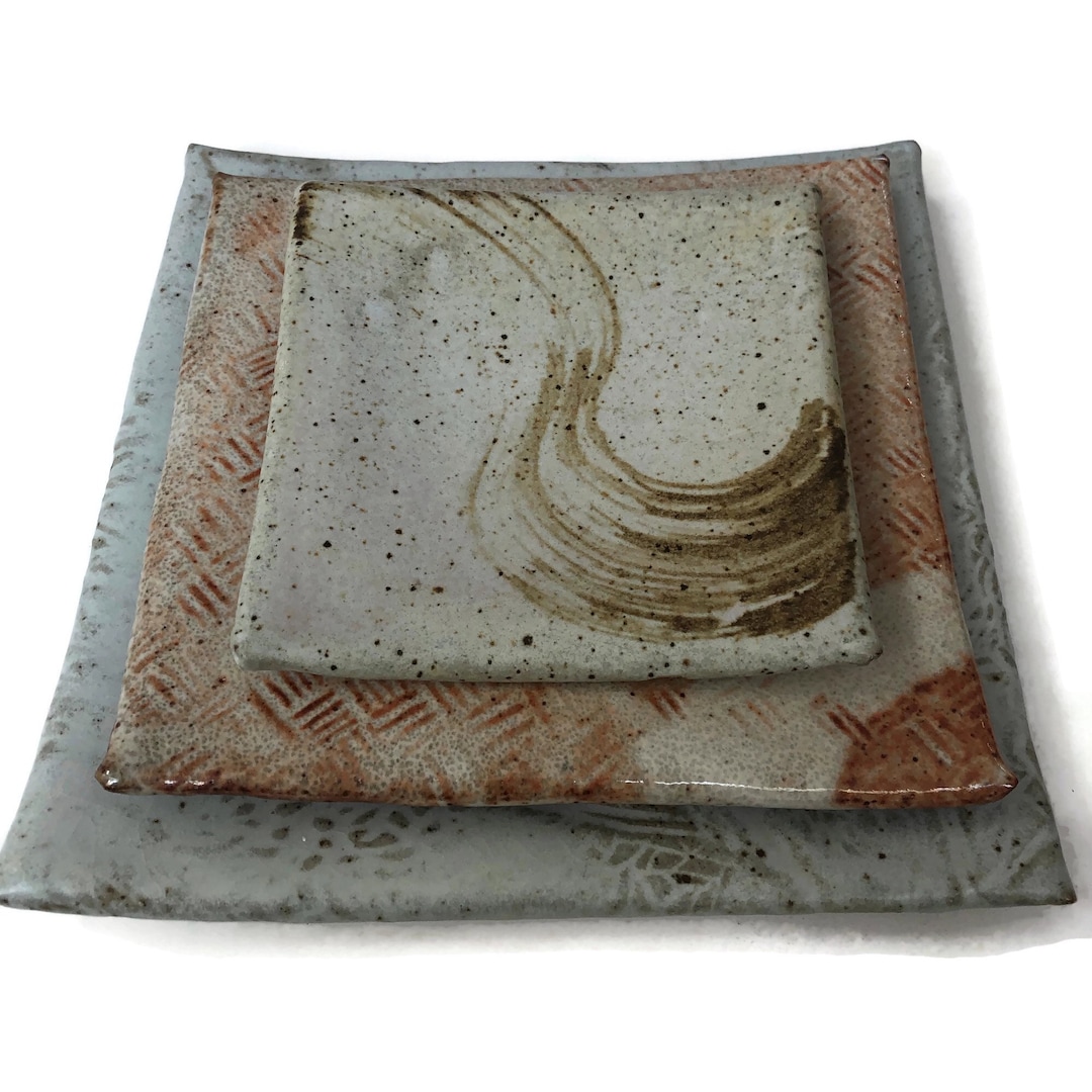 Unique Ceramic Square Sushi Plate Serving Platter East Asian Inspired