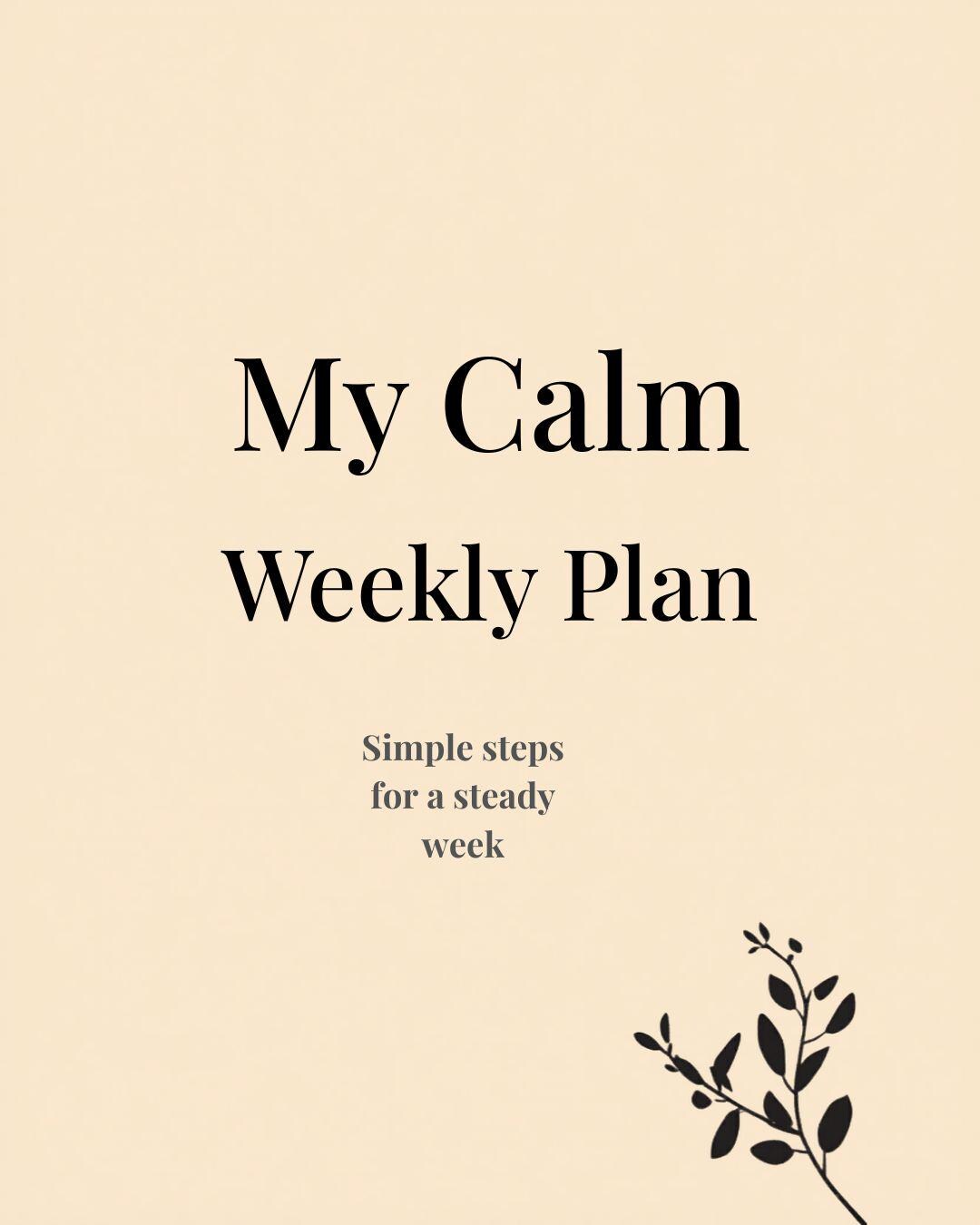 Calm Weekly Planner Printable – Simple Minimal Weekly Plan PDF – Easy ...