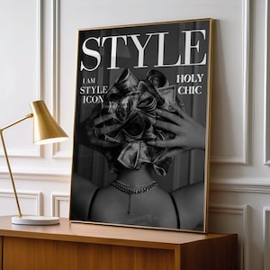Fashion Wall Art Money Collage Poster Black White Editorial Print Holy Chic Typography Luxury Glam Decor Unframed image 2