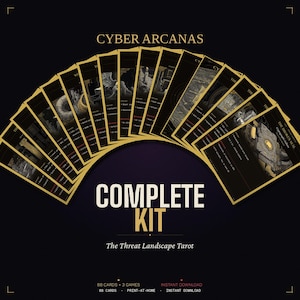 Cybersäkerhetspresent för hackare | Utskrivbar tarot- och orakelkortlek | OWASP-hotkort | Infosec-analytikerpresent | Cybersäkerhetskortspel