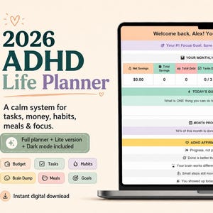 ADHDプランナースプレッドシート｜実行機能、ドーパミンマッピング｜GoogleスプレッドシートExcel｜神経発達障害向け日・週プランナーデジタルダウンロード