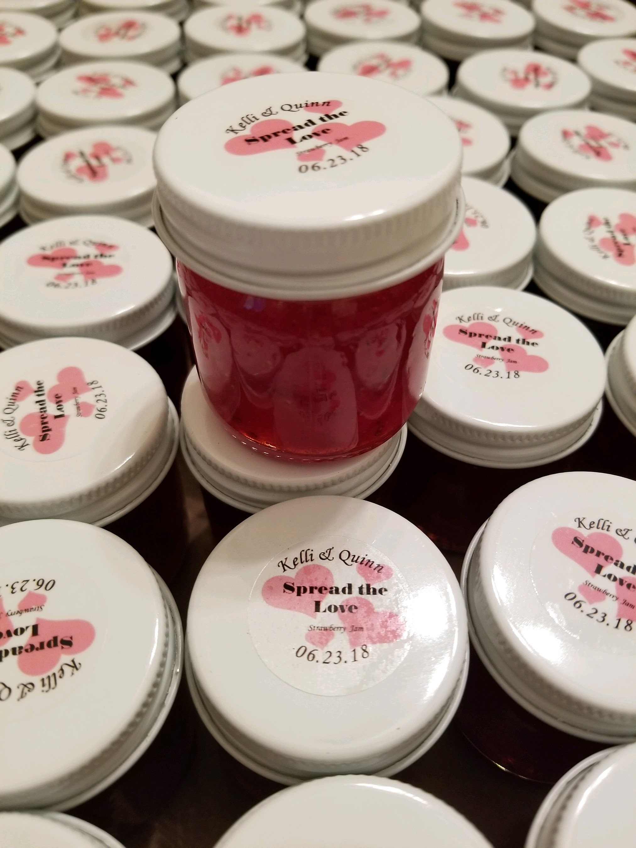 100 Mini Wedding shower Jam Jelly Favors Strawberry Etsy