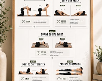 5-Minute Lower Back Relief Routine Poster, Daily Mobility Exercises (PDF Download)
