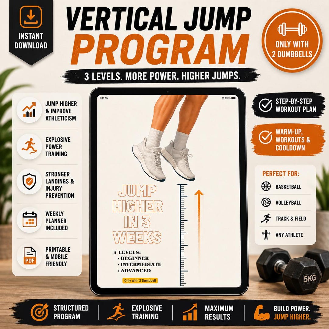 Vertical Jump Program PDF | Plyometric Workout Plan for Basketball ...