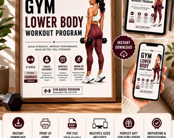 Women’s Lower Body Gym Workout Program PDF | Beginner to Advanced Training Plan