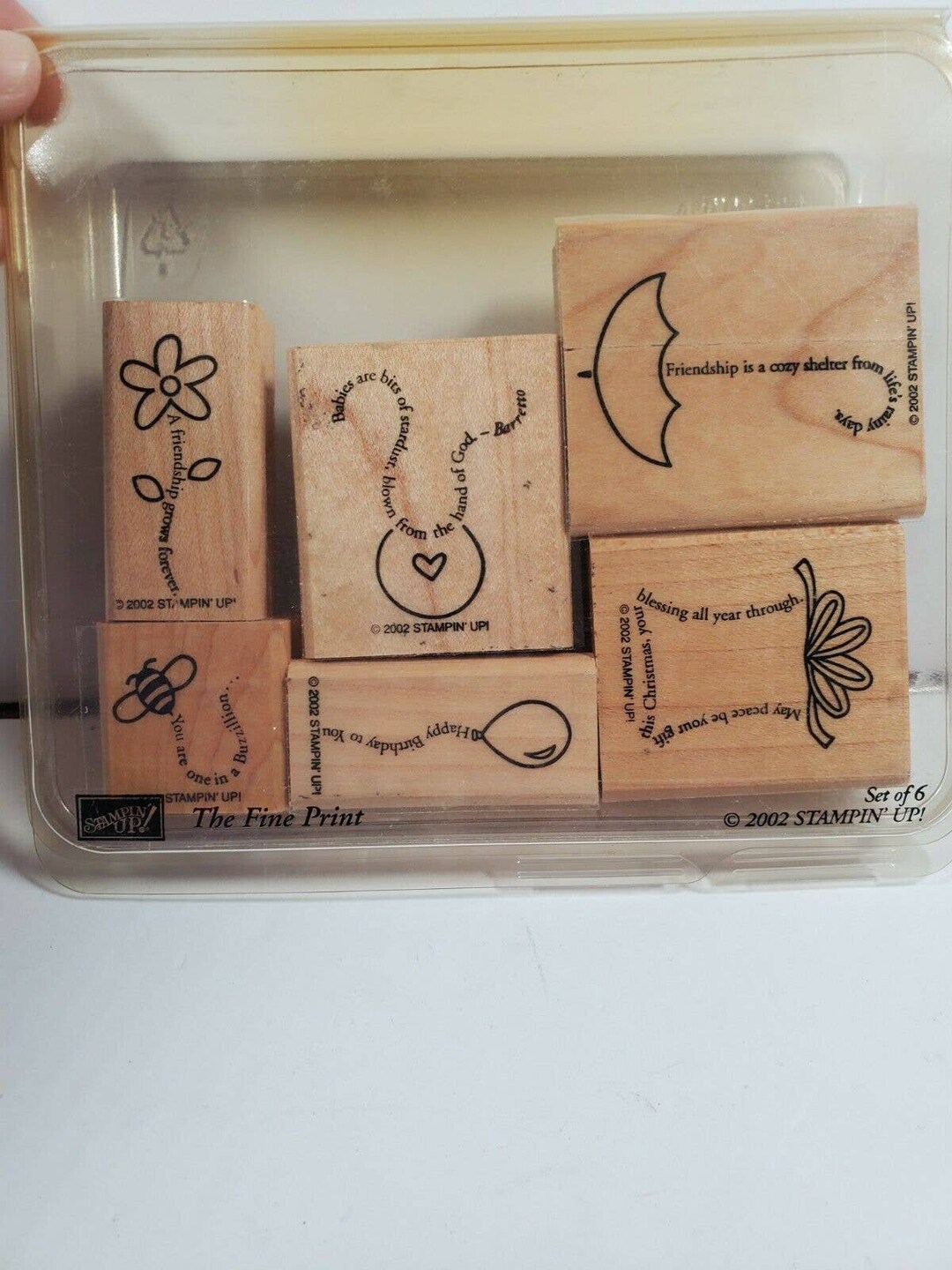 Stampin' Up the Fine Print Wood Mount Rubber Stamp Set - Etsy