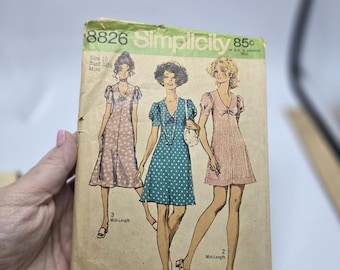 Vintage 1970'S SIMPLICITY 8826 MISSES'S Dress SIZE 10