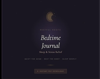 Printable Bedtime Journal | Sleep, Stress Relief, Gratitude PDF (A4/Letter)