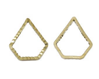 15x15mm Jewelry Finding Jewelry Making Supplies Ships from USA O129 10pc Gold Plated Diamond Bead Frame Geo Pendant Dainty Charm
