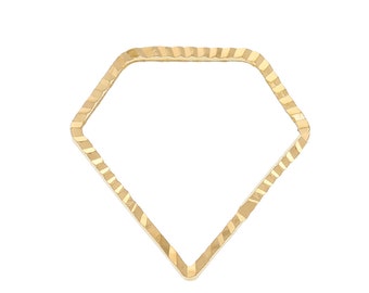 15x15mm Jewelry Finding Jewelry Making Supplies Ships from USA O129 10pc Gold Plated Diamond Bead Frame Geo Pendant Dainty Charm