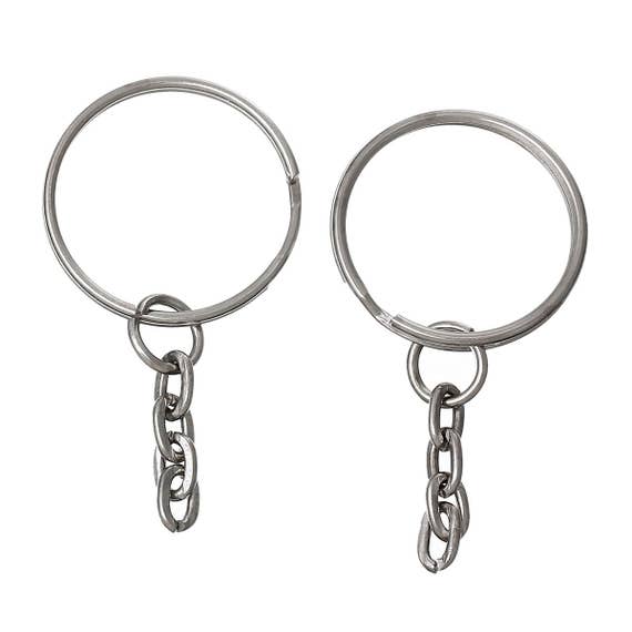 超特価激安 - Keyrings + Keychains Tone Silver 10pcs 24mm Key DIY - Ring 小物