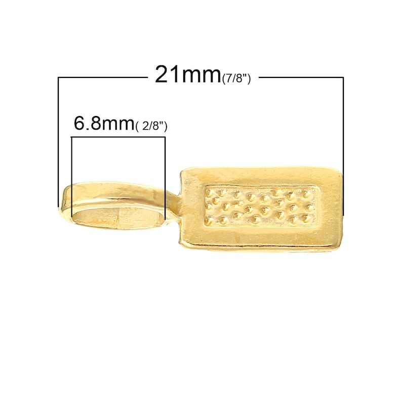 10pc Gold Plated BailsGlue Pads Necklace Finding Jewelry Finding Ships from USA 21x7mm B25 DIY Jewelry Making Supplies