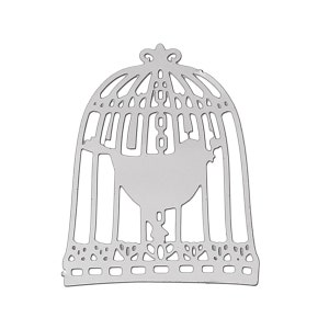 10pc Stainless Steel Birdcage Pendant - 19x15mm - Charm, Jewelry Finding, Jewelry Making Supplies Necklace Bracelet, Ships from the USA -A37
