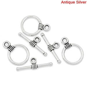 20pcs Antique Silver Toggle Clasp - 11x16mm 19x6mm - Ships From USA ...