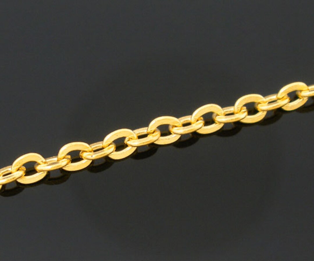 32ft Gold Plated Cable Chain 3x2.5mm Wholesale Chain Bulk Etsy