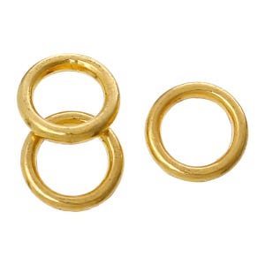 100pcs 6mm Gold Plated CLOSED Jump Ring - 16 Gauge, Jewelry Finding, Jewelry Making Supplies, Bracelet, Necklace, Ships from USA - JR110